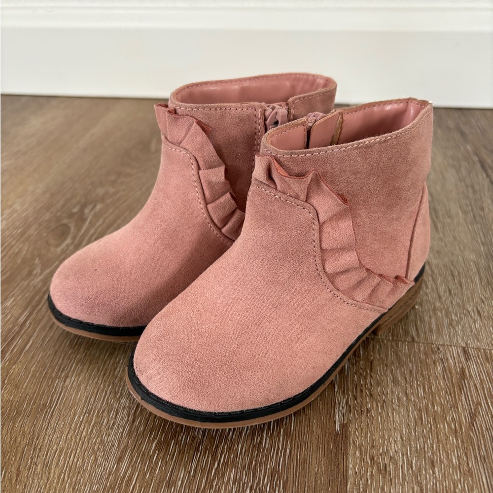 Cat and Jack Pink Ruffle Kids Boots